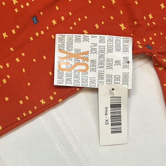 $5 ADD‎ ON with $15+ Bundle LuLaRoe Irma SS Hi-Low TShirt Tunic NWT  XS Reddish - Picture 6 of 9